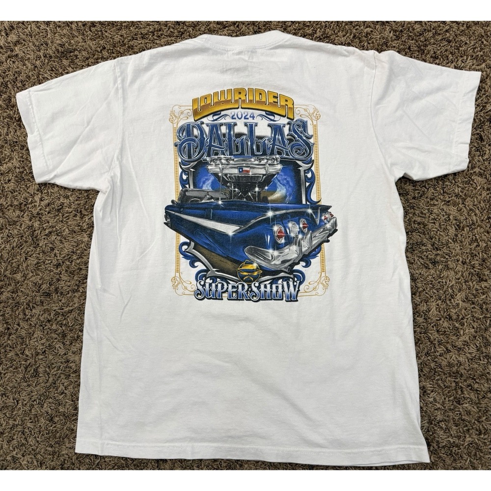 2024 Dallas Lowrider Super Show Graphic T Shirt Car Art Streetwear Sz Large